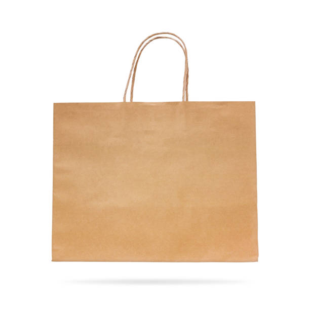 istock Brown paper bag isolated on white background. Recycle package for shopping. Clipping paths object. 853638456