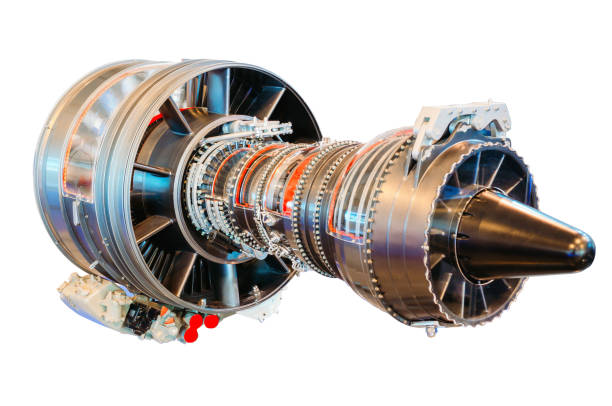 istock Jet engine helicopter, turbine isolated white background 853646800