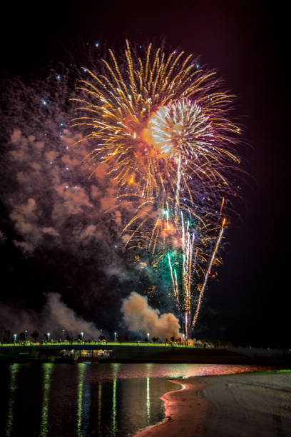 istock People gathered to watch fireworks 853647312
