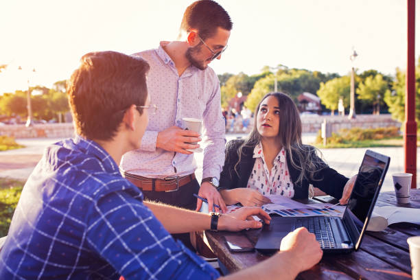 istock Business people working outdoors 853676306