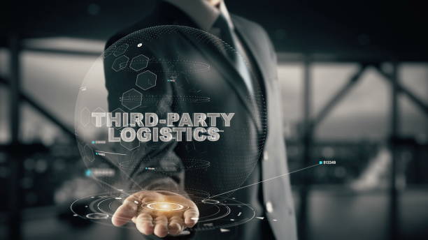 third-party logistics_330 with hologram businessman concept - third party imagens e fotografias de stock