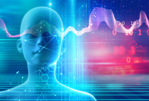 istock 3d illustration of virtual human on technology background. 853680388
