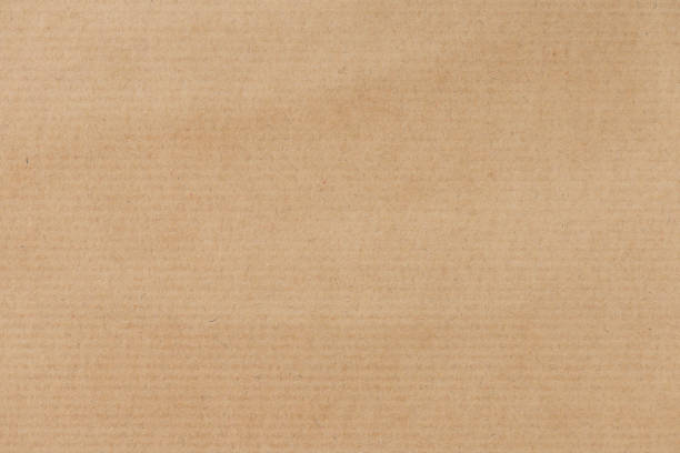 marron rayé texture papier recycle pour wraping. papier kraft - brown paper paper striped corrugated cardboard photos et images de collection