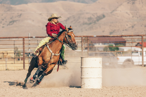 Rodeo competition. Running the barrels