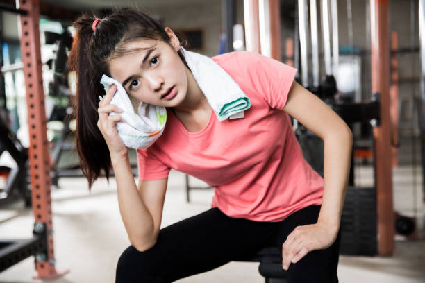 istock Asian women are resting after a workout gym 853728712