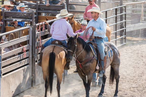 istock Happy cowboys on their horses 853735686