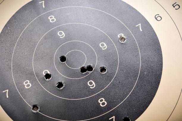 ターゲット、目的、計画コンセプト、トップ ビューで目標設定 - target sport target target shooting bulls eye ストックフォトと画像