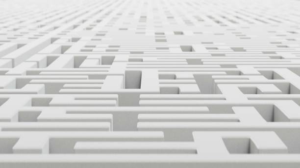 istock Low Perspective Over of an Endless White Granite Maze 853745608