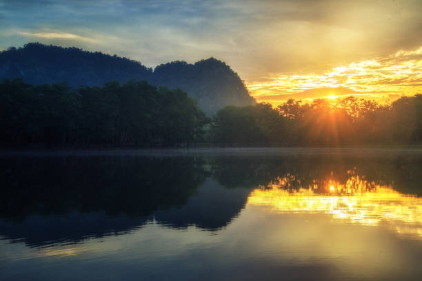 istock reflection of sunlight and lake in Thailand 853745706