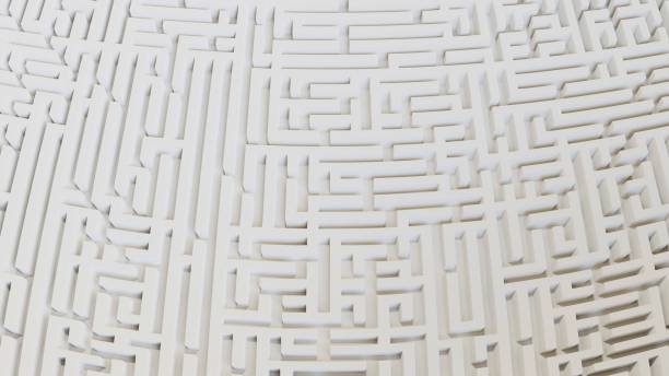 istock Distorted Aerial Perspective of a White Maze Landscape 853748536