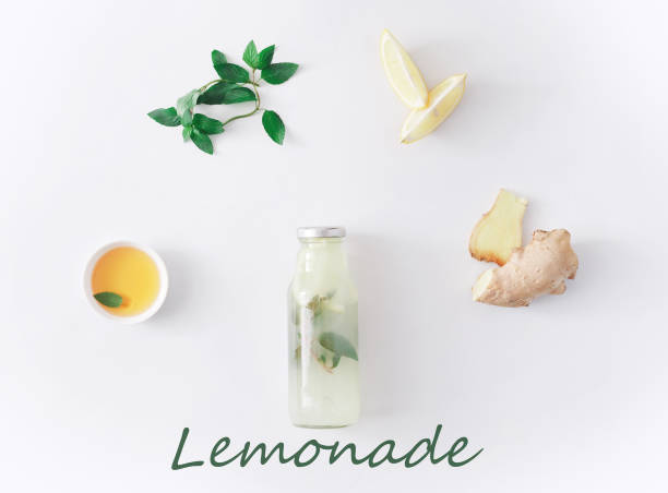 istock Natural detox lemonade ingredients isolated on white background 853752646