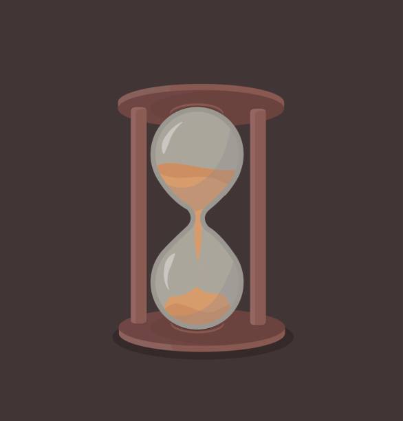 모래 시계 빈티지 - hourglass old fashioned endurance eternity stock illustrations