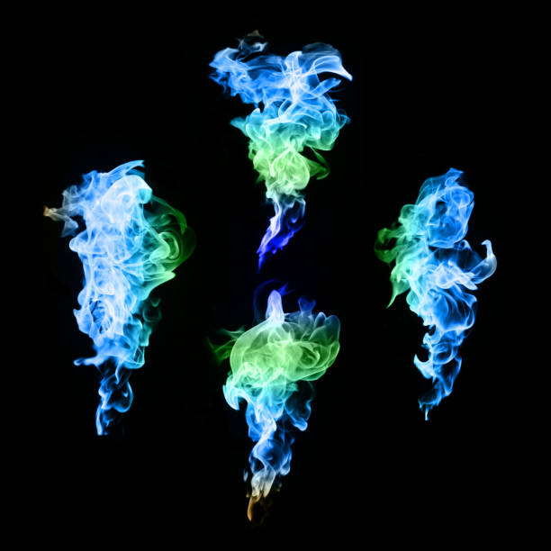 istock abstract colorful Fire flames on black background 853756994