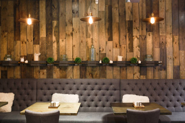 istock Vintage wooden loft interior of restaurant 853757552