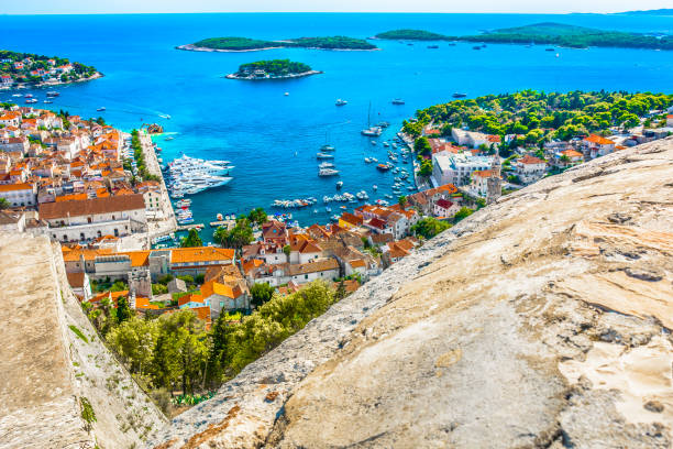 istock Hvar archipelago landscape aerial. 853766030