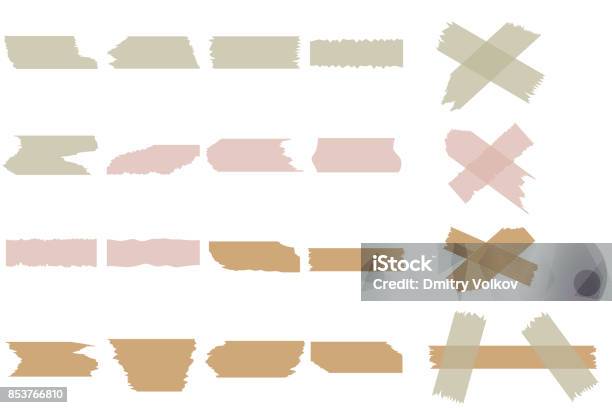 Pieces Of Torn Paper Stock Illustration - Download Image Now - Adhesive Tape, At The Edge Of, Bandage