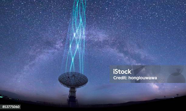 Radio Telescope Stock Photo - Download Image Now - Search for Extraterrestrial Intelligence, Radio Wave, Outer Space