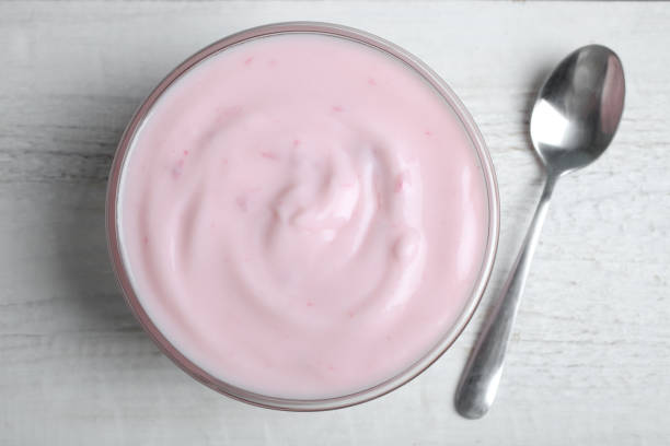 istock Strawberry yogurt in a bowl 853780698