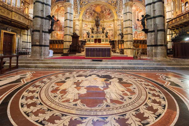 Siena, Italy – April 04, 2017: Interior o Siena Cathedral (Duomo di Siena), medieval church