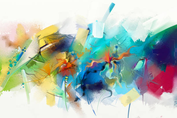 istock Abstract colorful oil painting on canvas texture 853797000
