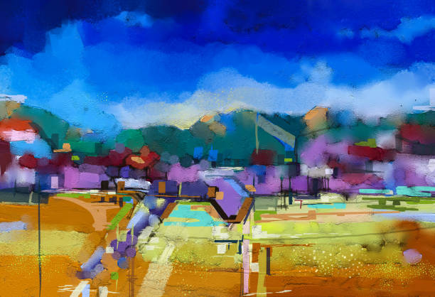istock Abstract oil painting landscape 853797048