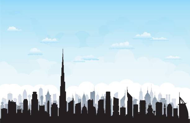 ilustraciones, imágenes clip art, dibujos animados e iconos de stock de dubai (todos los edificios son movibles y completa) - moveable