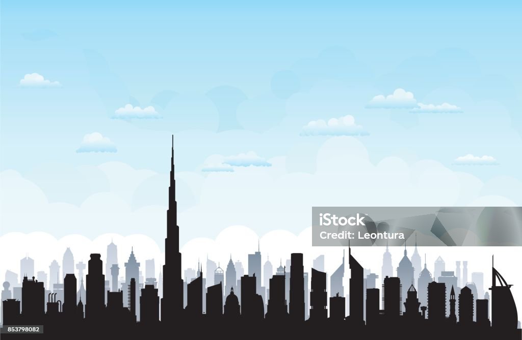 Dubai (All Buildings Are Moveable and Complete) Dubai. All buildings are separate, moveable and complete. Dubai stock vector