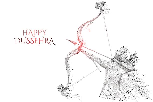 ilustrações, clipart, desenhos animados e ícones de dussehra baixo poli preto - ceremonial dancing illustrations