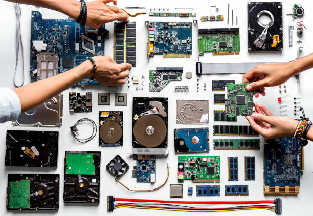 istock EAerial view of electronic equipment technology 853823566