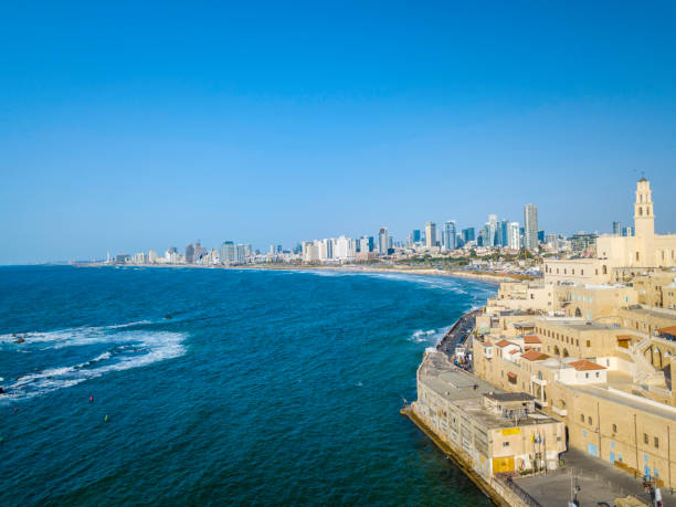 istock Tel Aviv skyline and sand beaches 853824138