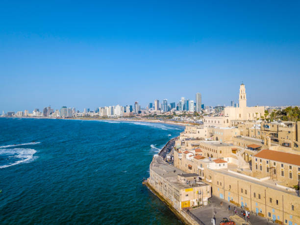 istock Tel Aviv skyline and sand beaches 853824146