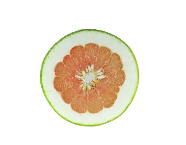 Pomelo fruit isolated on white background.