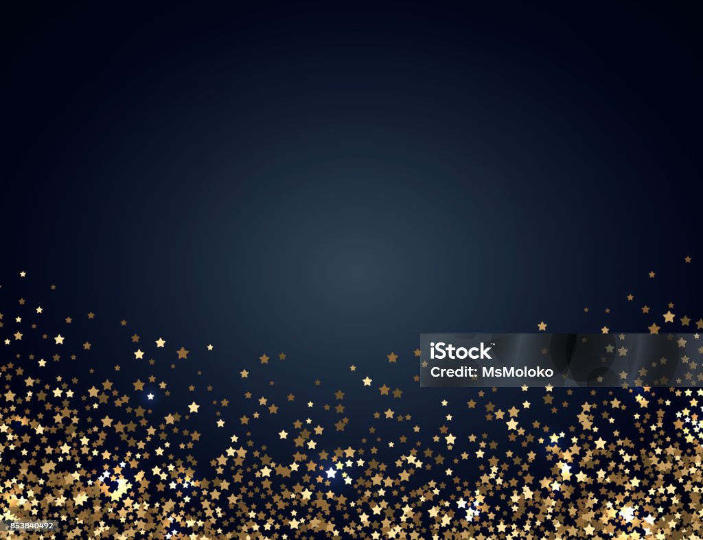 Festive Horizontal Christmas And New Year Background With Gold ...