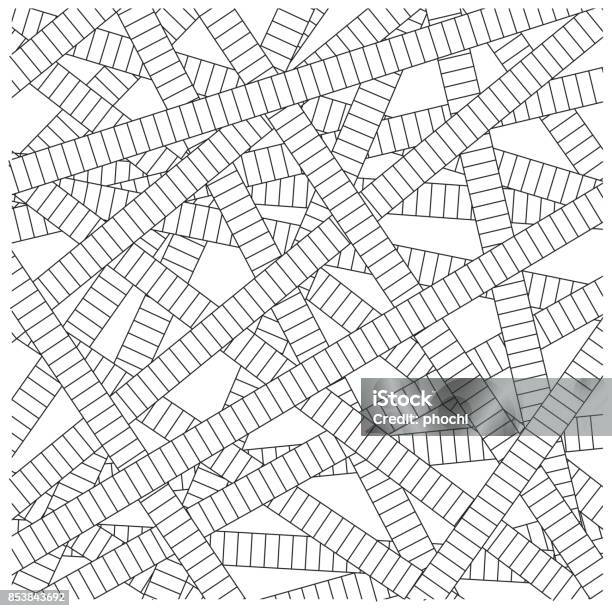 Rail Tracks Pattern Abstract Line Background And Texture Railroad Tracks Pattern Vector ...