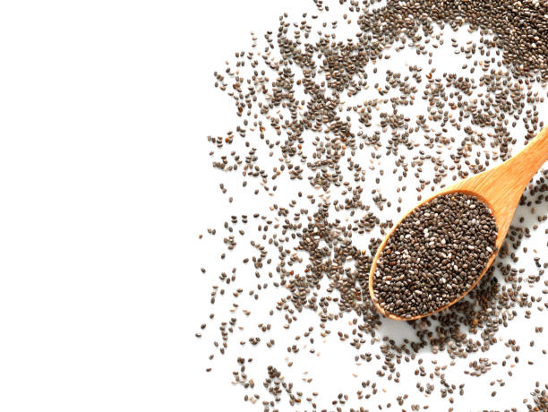 istock Chia seeds in wooden spoon 853844028