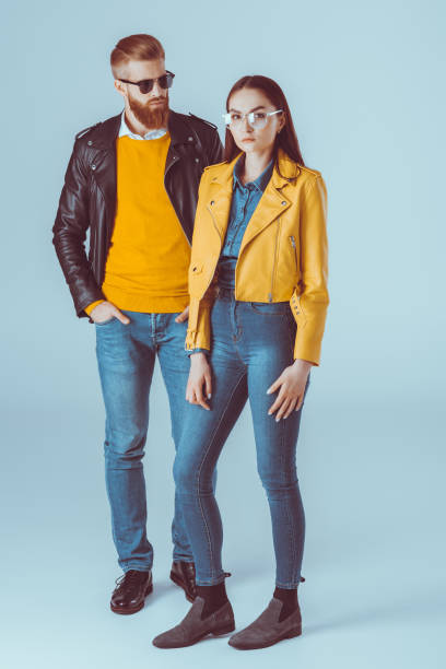istock fashionable couple in leather jackets 853864758