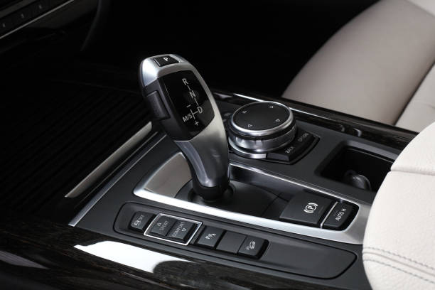 istock Car interior. Gear shifting lever 853866832