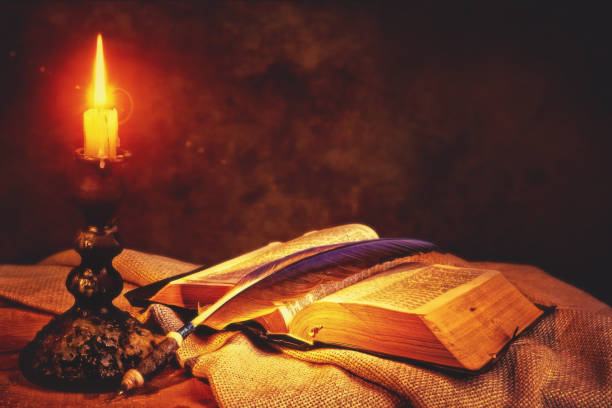 istock Fairy Tale. Old fashioned backgrounds with opened vintage book 853871294