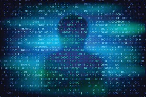 バイナリ コードのテクスチャで青の背景に匿名のシルエット。 - computer hacker spy spam safety点のイラスト素材／クリップアート素材／マンガ素材／アイコン素材