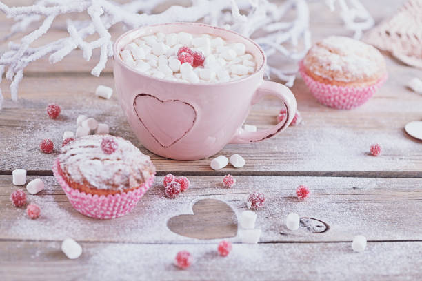 istock Tasty cupcake with berries and cup of coffee 853878318
