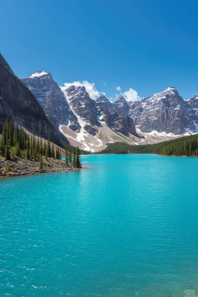 moraine lake, kanada - landscape national park lake louise moraine lake stock-fotos und bilder