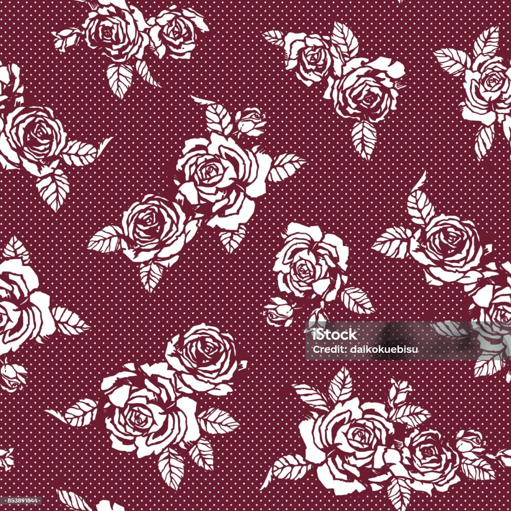 Rose Fall Pattern Rose Pattern Stock Illustration - Download Image Now - Backgrounds ...
