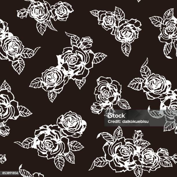 Rose Pattern Sample Rose Pattern Stock Illustration - Download Image Now - Backgrounds ...