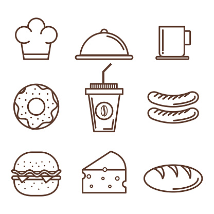 Hand drawn food over white background vector illustration