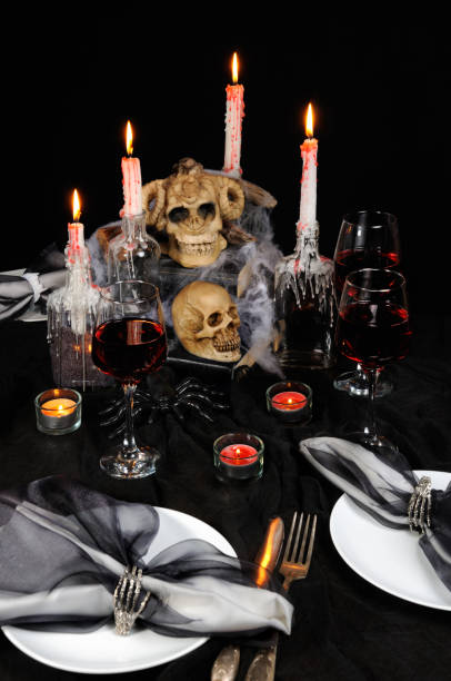 istock idea of creating an entourage of table decor setting for Halloween 853899552