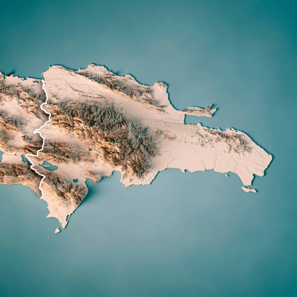 istock Dominican Republic 3D Render Topographic Map Neutral Border 853902806