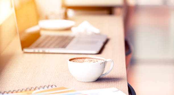 istock Coffee cup dirty on desk office room. 853903312