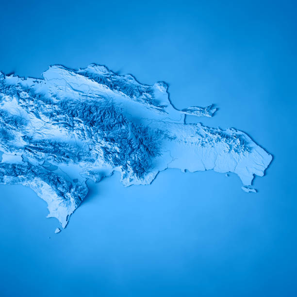 istock Dominican Republic 3D Render Topographic Map Blue 853903546