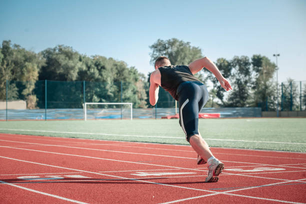 istock View from the back to the start of the runner 853906692