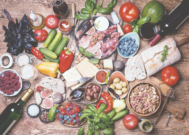 istock Top view table full of food 853911914